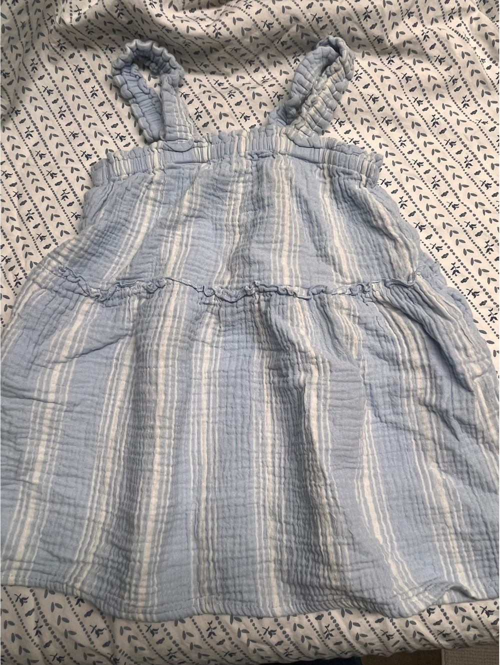 Cat & Jack Toddler Girls' Blue and White Striped Cotton Sundress 3T